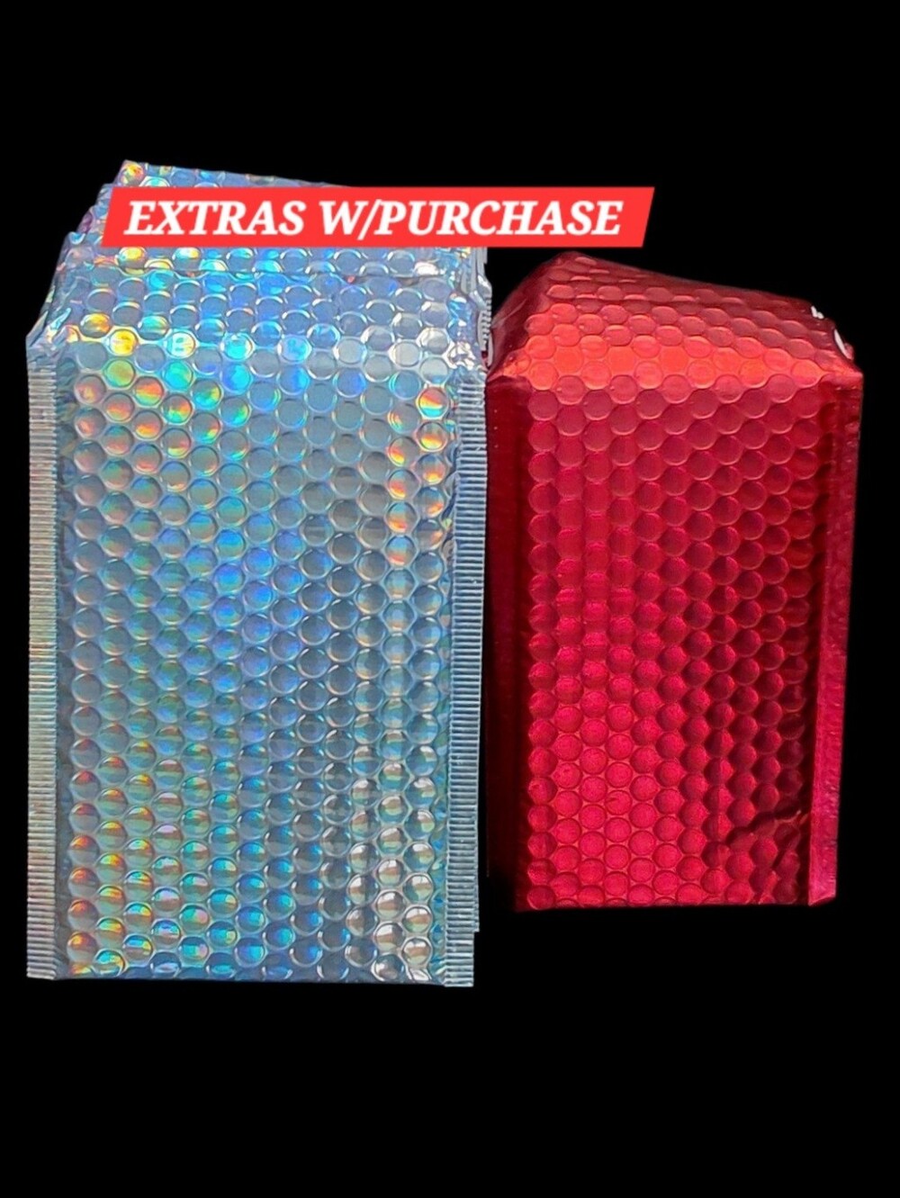 20ct. 5x7/4x8 Holographic Silver and Red Bubble Mailer Mix ✨️PRICE FIRM✨️